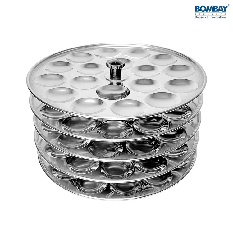 Stainless steel Mini Idli Maker 5 Plate Set for Small-Sized Idlis