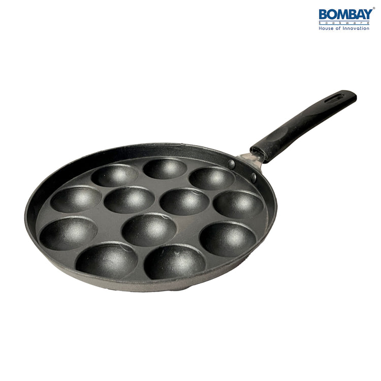 Non-Stick Appam Maker | 12 Cavity | Stainless Steel Lid | Single Handle