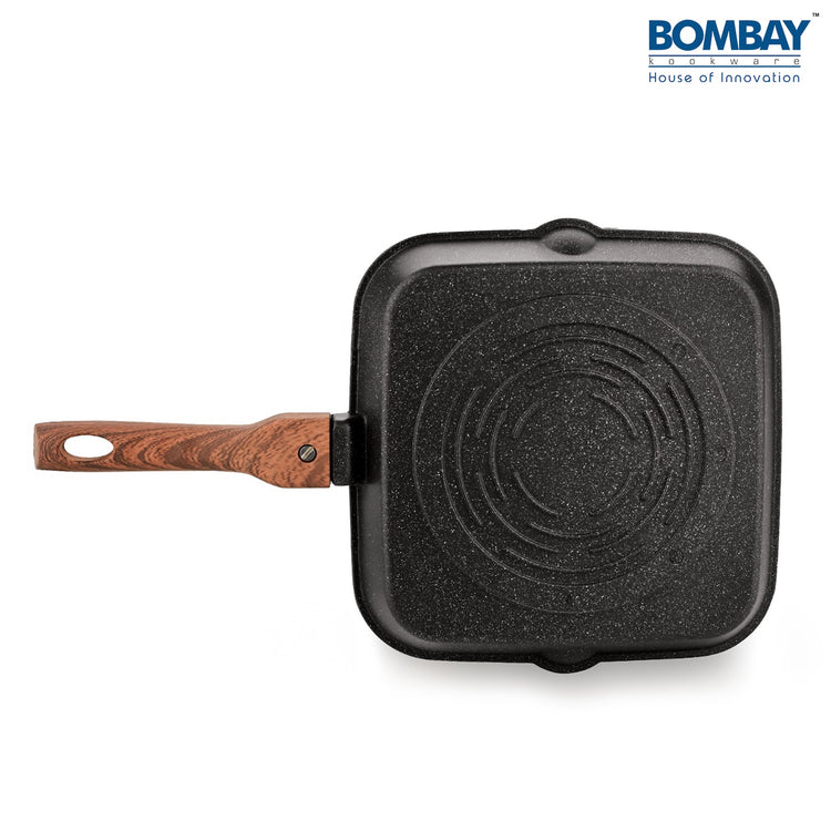 Grill Pan - 26 cm | Wooden Finish Handle