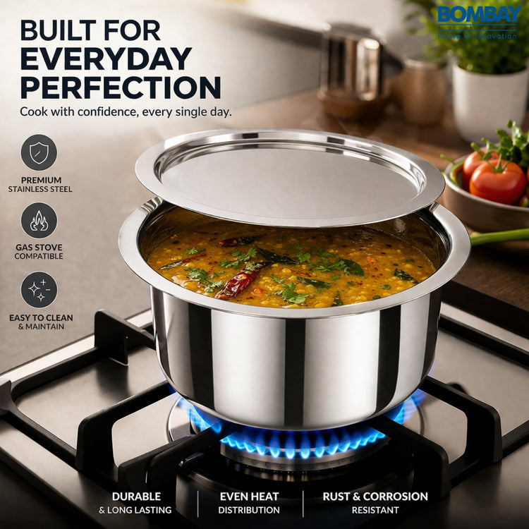 Stainless Steel Patela 3 Ltr With Steel Lid