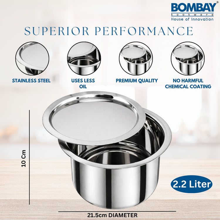 Stainless Steel Patela 2.2 Ltr With Steel Lid