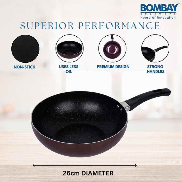 Non-Stick Wok Pan | 26 cm | 3 l | Non-Induction Base