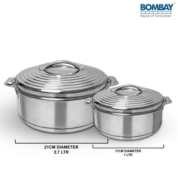 Della Casserole Set Pack Of 2, 2700ml & 1000ml