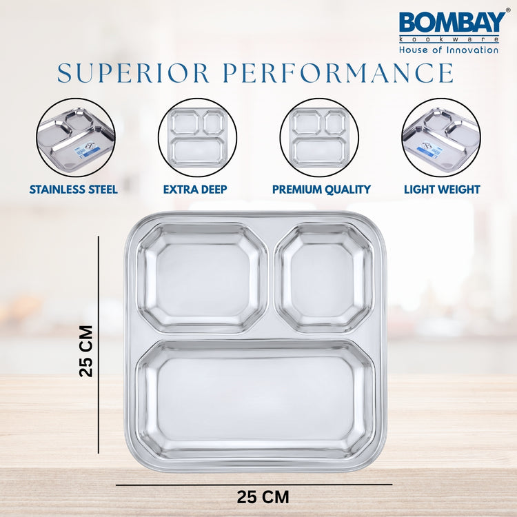 Stainless Steel Pav Bhaji Plate