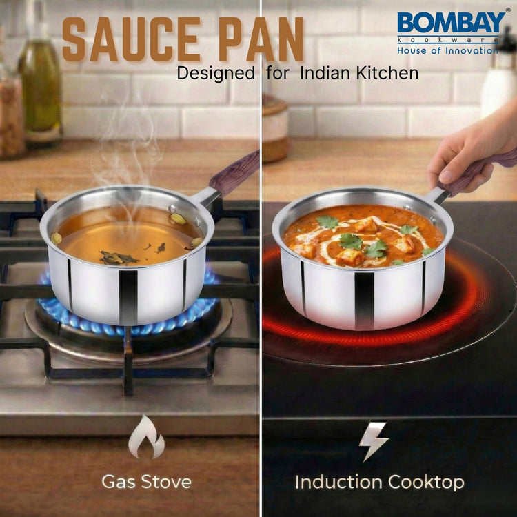 Triply Sauce Pan 14 cm, Induction Base
