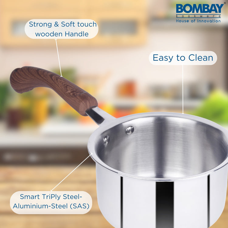 Triply Sauce Pan 14 cm, Induction Base
