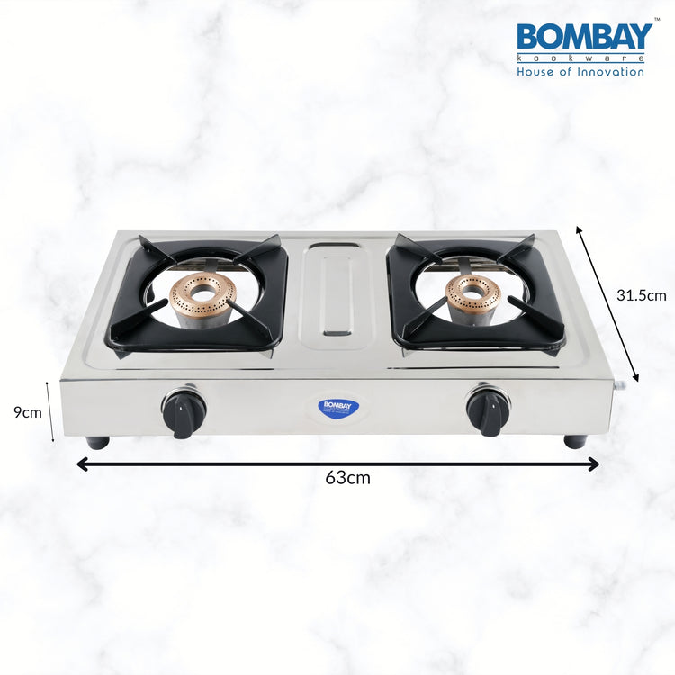 Gas stove 2 burner Steel Top