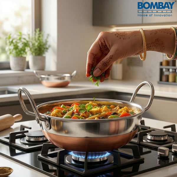 Stainless Steel Kadai With Copper Bottom 22cm, 2 Ltr