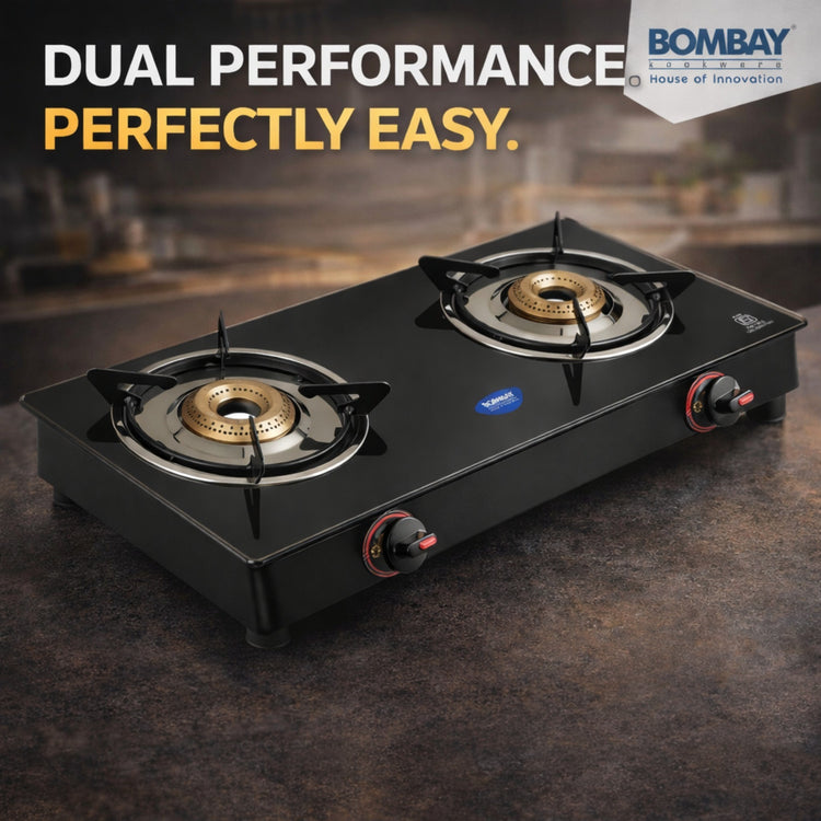 Gas stove 2 burner Glass Top