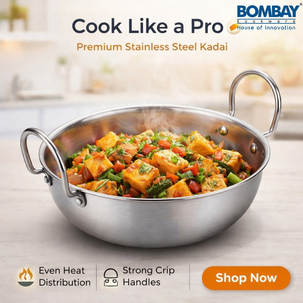 Stainless Steel Kadai 22cm, 2 ltrs