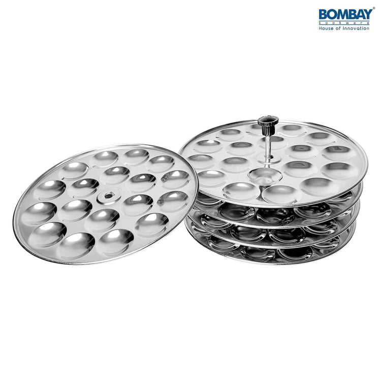 Stainless steel Mini Idli Maker 5 Plate Set for Small-Sized Idlis