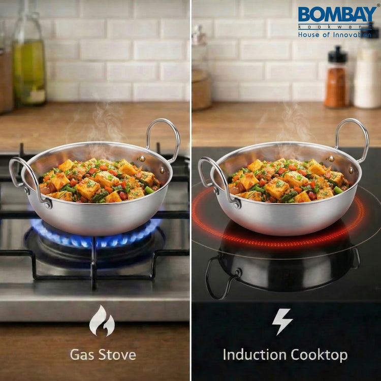 Stainless Steel Kadai 22cm, 2 ltrs