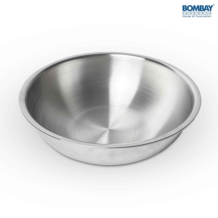 Stainless Steel Triply Tasla 26 cm kadai without handle,Induction Base