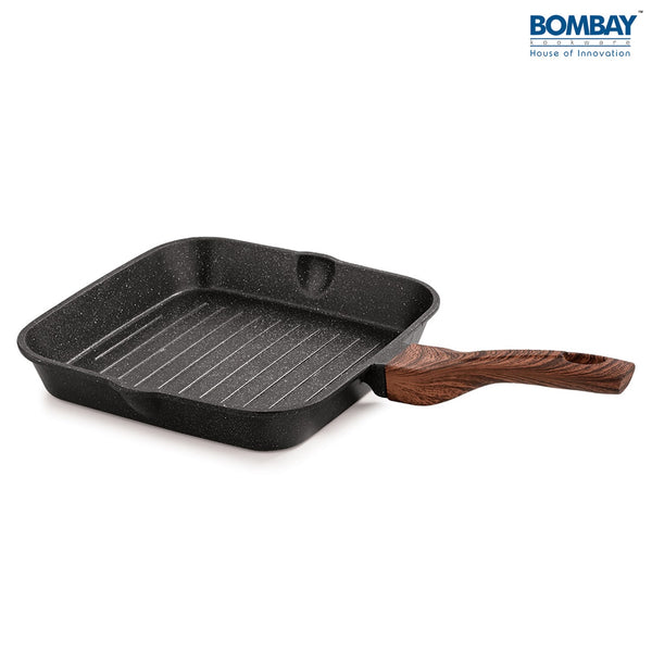 Grill Pan - 26 cm | Wooden Finish Handle