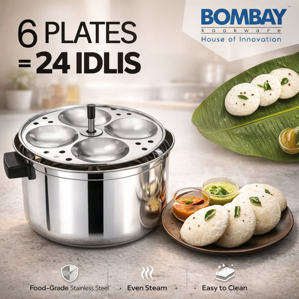 Stainless Steel Idli Cooker 6 Plate
