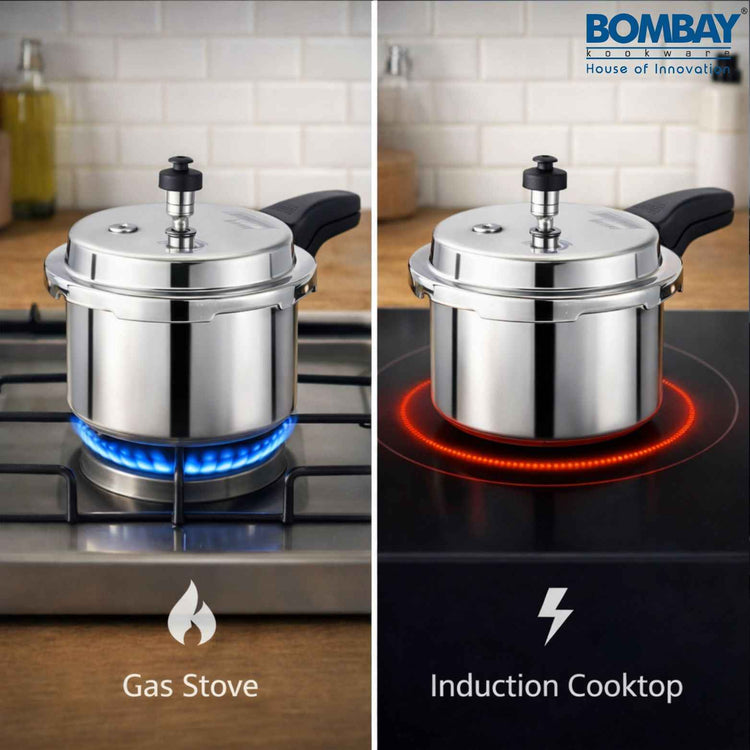 Induction Base Aluminium Pressure Cooker with Outer Lid | 3 L Capacity | Silver 1.0 PIECE