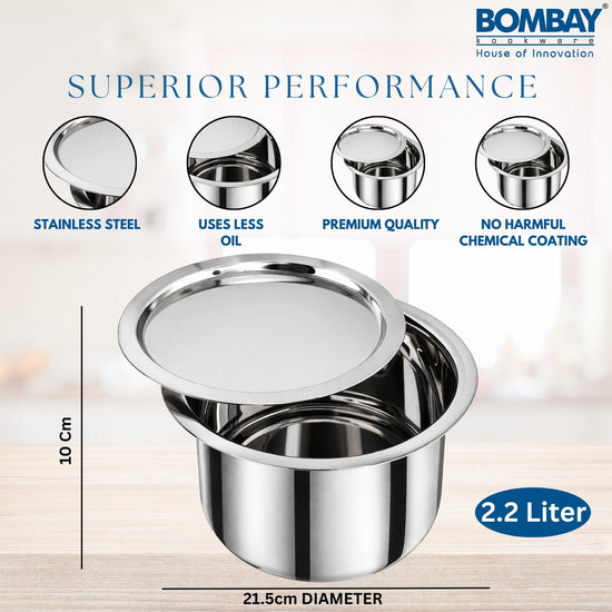 Stainless Steel Patela 2.2 Ltr With Steel Lid